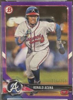 Ronald Acuna [Purple] #BP1 Baseball Cards 2018 Bowman Paper Prospects