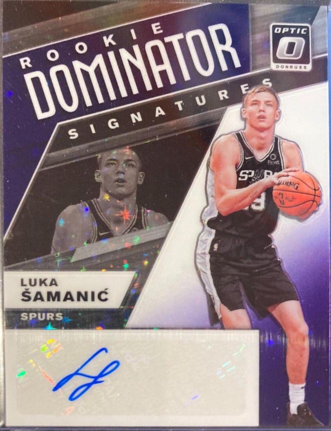 Luka Samanic [Purple Stars] #RD-LSM Basketball Cards 2019 Panini Donruss Optic Rookie Dominator Signatures