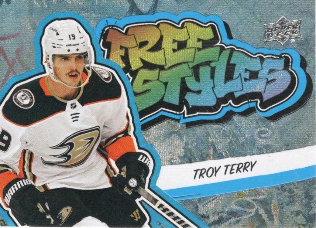 Troy Terry [Blue] #FS-20 Hockey Cards 2022 Upper Deck Freestyles