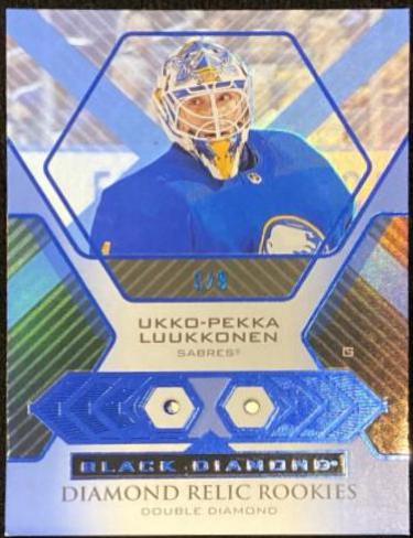 Ukko Pekka Luukkonen [Double] #BDR-UL Hockey Cards 2021 Upper Deck Black Diamond Rookie Relic