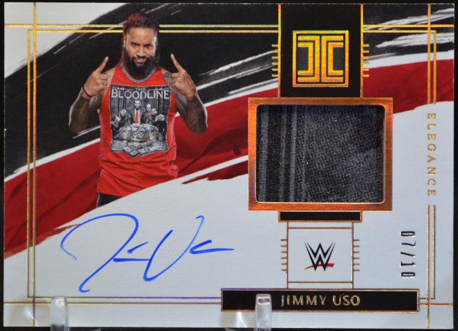 Jimmy Uso [Holo Gold] #EM-JMU Wrestling Cards 2022 Panini Impeccable WWE Elegance Memorabilia Autographs