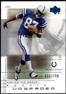 Reggie Wayne [Action] #56 Football Cards 2001 Upper Deck Graded