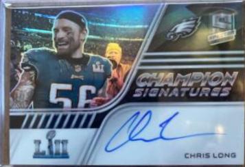 2022 Spectra Super sold Bowl LII Chris Long On Card Auto Silver Prizm