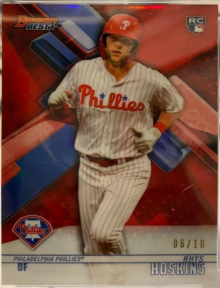 Rhys Hoskins [Red Refractor] #36 Baseball Cards 2018 Bowman's Best