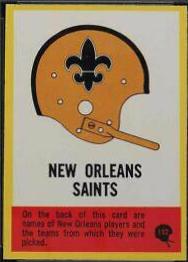 New Orleans Saints [121 on Reverse] #132 Football Cards 1967 Philadelphia