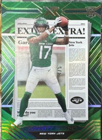 Garrett Wilson [Green] #EXT-2 Football Cards 2022 Panini XR Extra