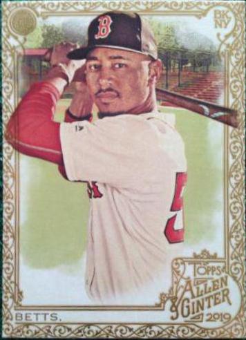 Mookie Betts [Gold Hot Box] #1 Baseball Cards 2019 Topps Allen & Ginter