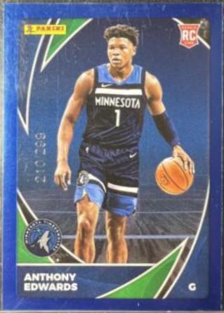 Anthony Edwards [Blue] #81 Basketball Cards 2020 Panini NBA Card Collection