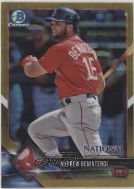 Andrew Benintendi [Gold Refractor] #BNR-AB Baseball Cards 2018 Bowman Chrome National Convention