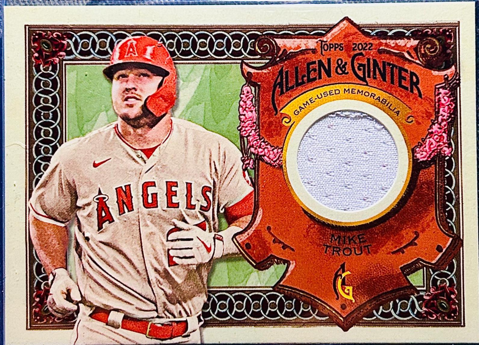 2022 Topps Allen & Ginter Mike hot Trout Full Size Relics PSA Mint 9