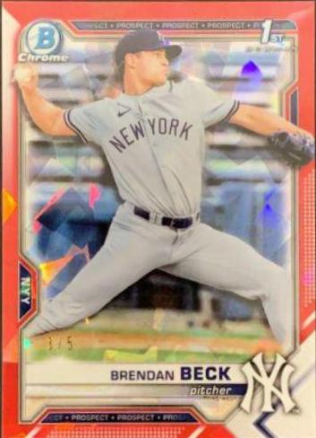 Brendan Beck [Red Refractor] #BDC-118 Baseball Cards 2021 Bowman Draft Chrome