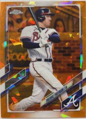 Freddie Freeman [Orange] #120 Baseball Cards 2021 Topps Chrome Sapphire