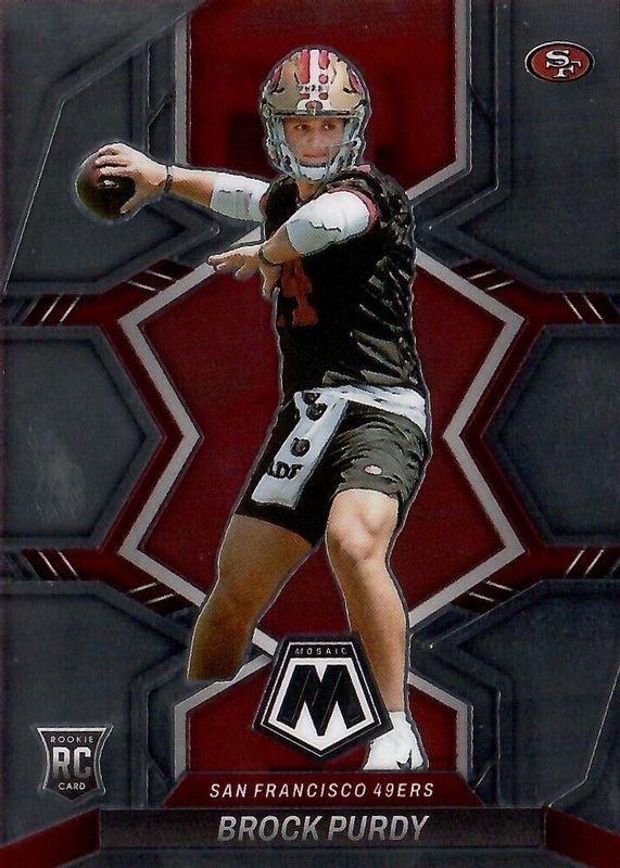 2022 NFL Mosiac Green Brock top Purdy Rookie Card