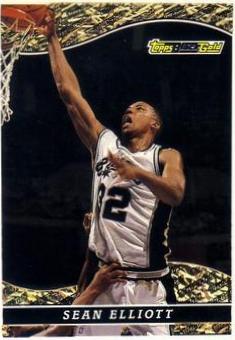 Sean Elliott #1 Basketball Cards 1993 Topps Black Gold