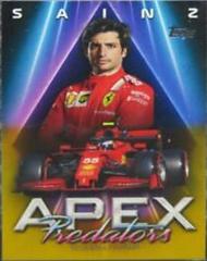 Carlos Sainz [Gold] #AP-CS Racing Cards 2021 Topps Formula 1 Apex Predators Prices