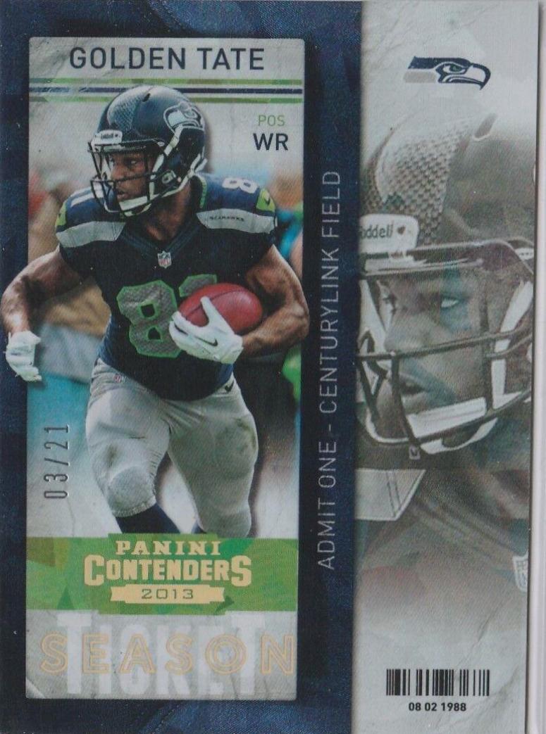 Golden Tate [Cracked Ice Ticket] #87 Football Cards 2013 Panini Contenders