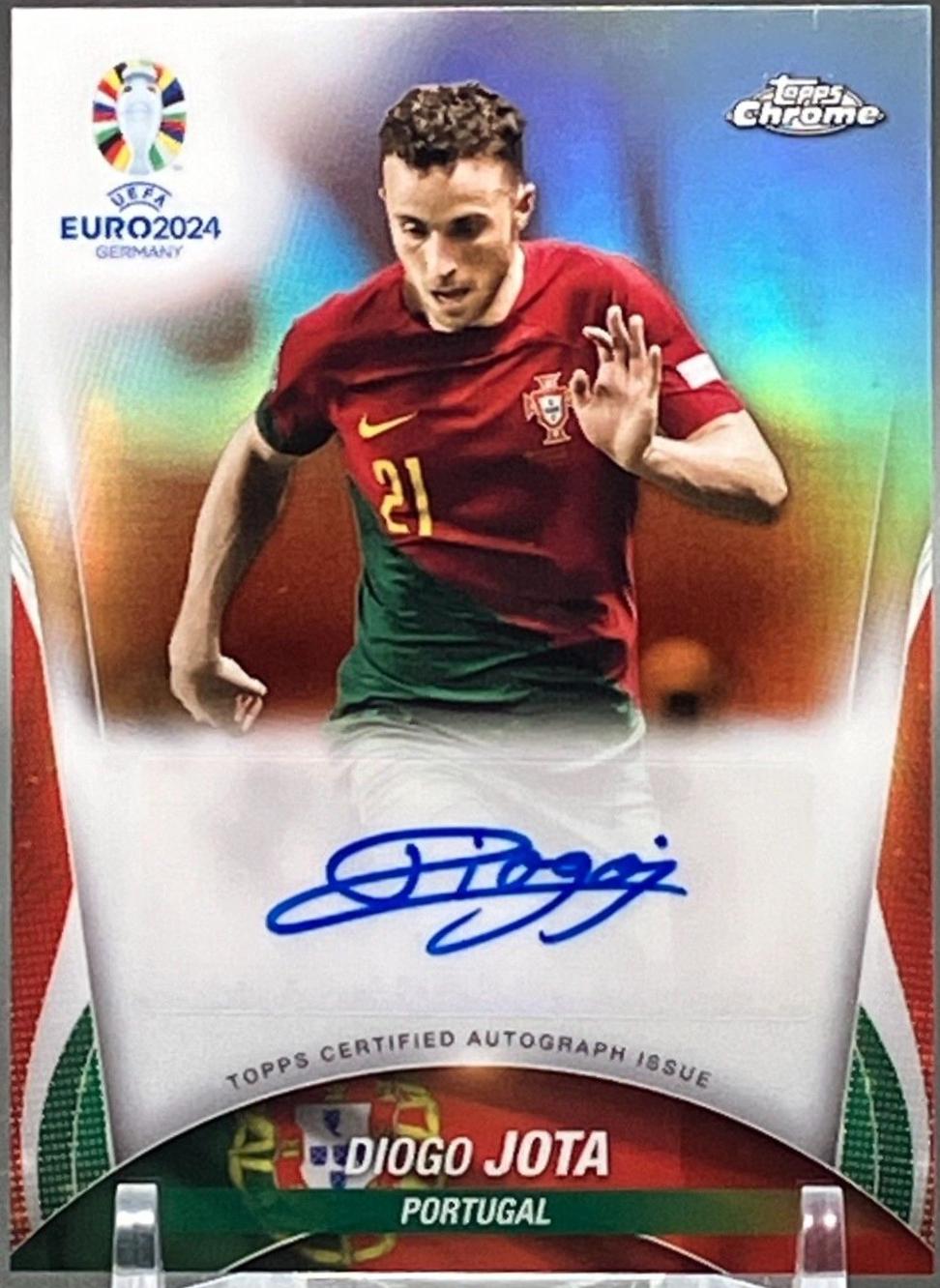 Diogo Jota CADJ Prices 2024 Topps Chrome UEFA Euro Autograph