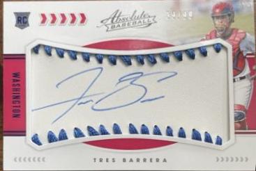 Tres Barrera [Material Signature Blue] #155 Baseball Cards 2020 Panini Absolute