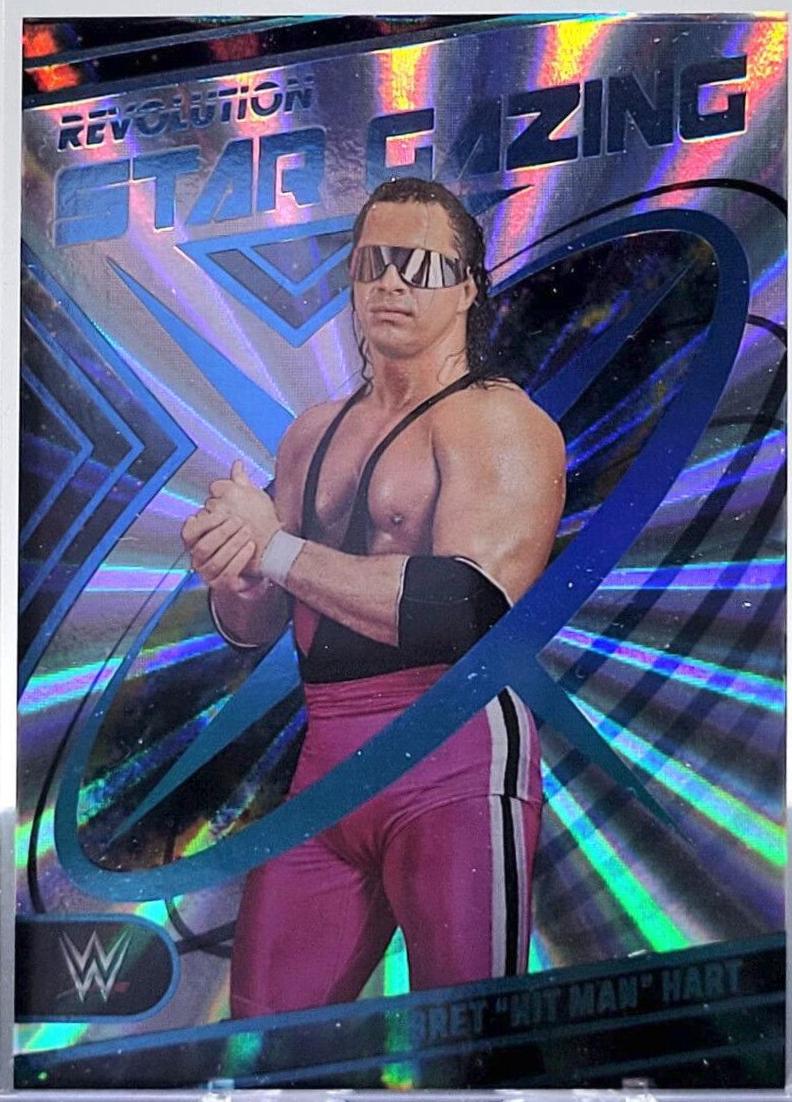 Bret 'Hit Man' Hart [Sunburst] #3 Wrestling Cards 2023 Panini Revolution WWE Star Gazing