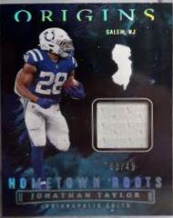 Jonathan Taylor [Turquoise] #HR-JTA Football Cards 2022 Panini Origins Hometown Roots Prices