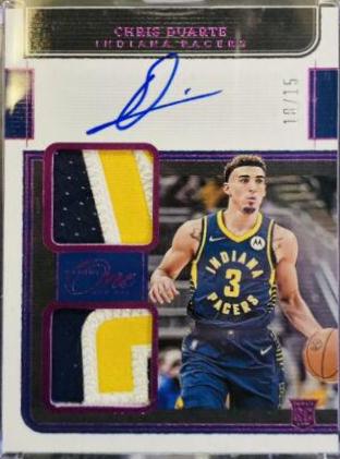 Chris Duarte [Pink] #RD-CDR Basketball Cards 2021 Panini One and One Rookie Dual Jersey Autographs