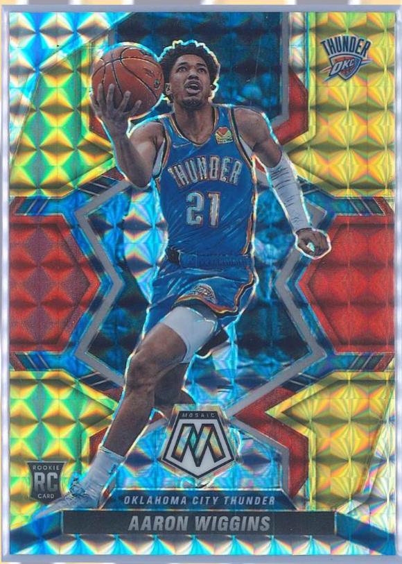 Aaron Wiggins [Choice Fusion Red Yellow] #237 Basketball Cards 2021 Panini Mosaic