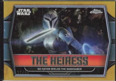 Bo-Katan Wields the Darksaber [Gold Refractor] #TH-5 Star Wars 2024 Topps Chrome The Heiress