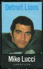 Mike Lucci Football Cards 1972 NFLPA Iron Ons