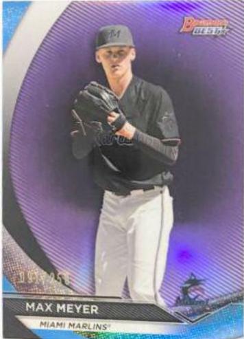 Max Meyer [Purple Refractor] #TP-25 Baseball Cards 2020 Bowman's Best Top Prospects