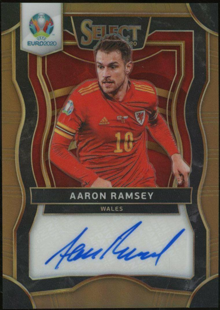 Aaron Ramsey #SI-AR Soccer Cards 2020 Panini Select UEFA Euro Signatures