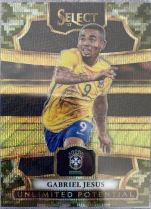 Gabriel Jesus [Camo] #UP-7 Soccer Cards 2017 Panini Select Unlimited Potential