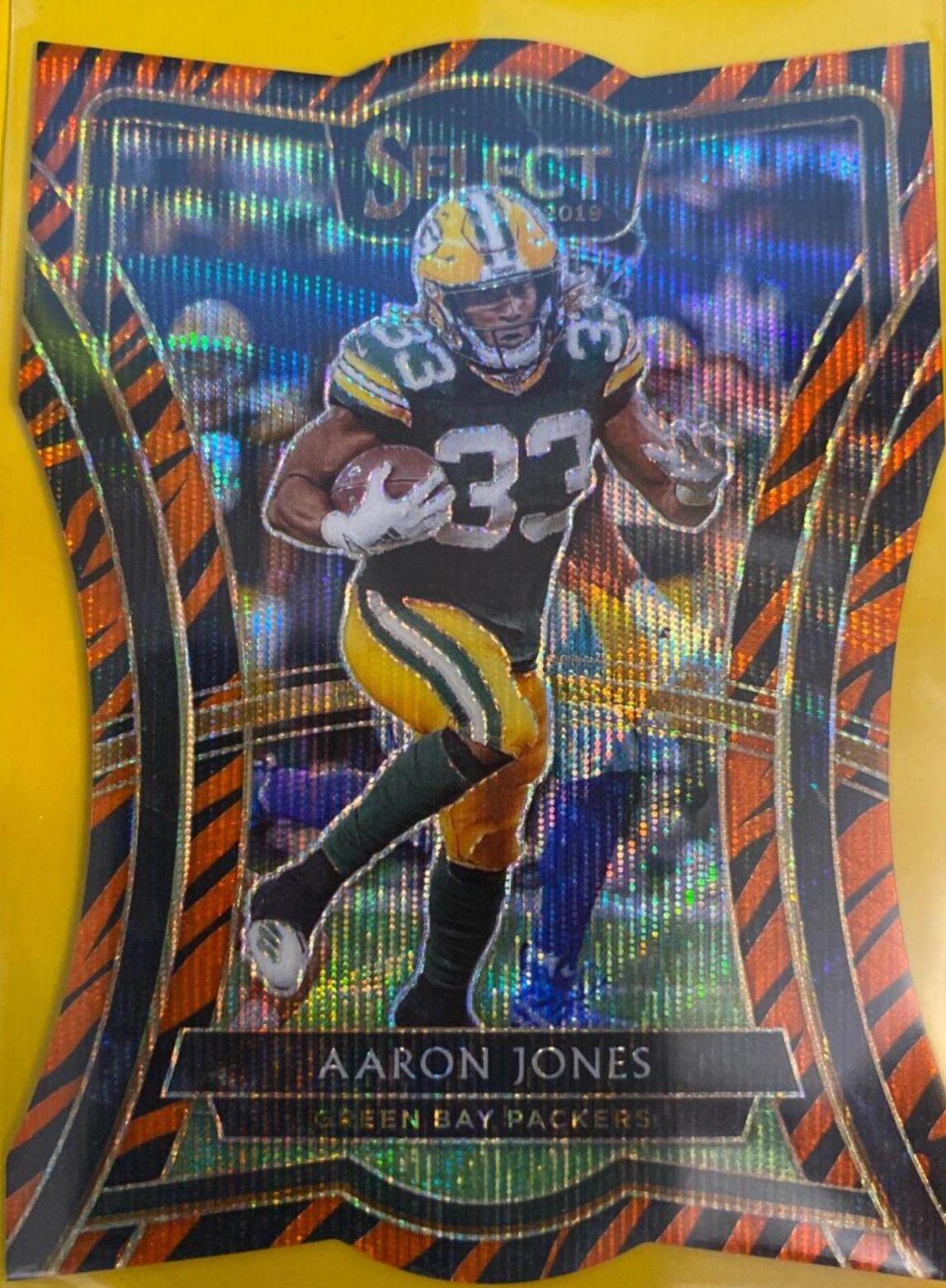 Aaron Jones [Die Cut Tiger Prizm] #163 Football Cards 2019 Panini Select