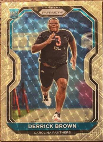 Derrick Brown [Gold Vinyl Prizm] #365 Football Cards 2020 Panini Prizm