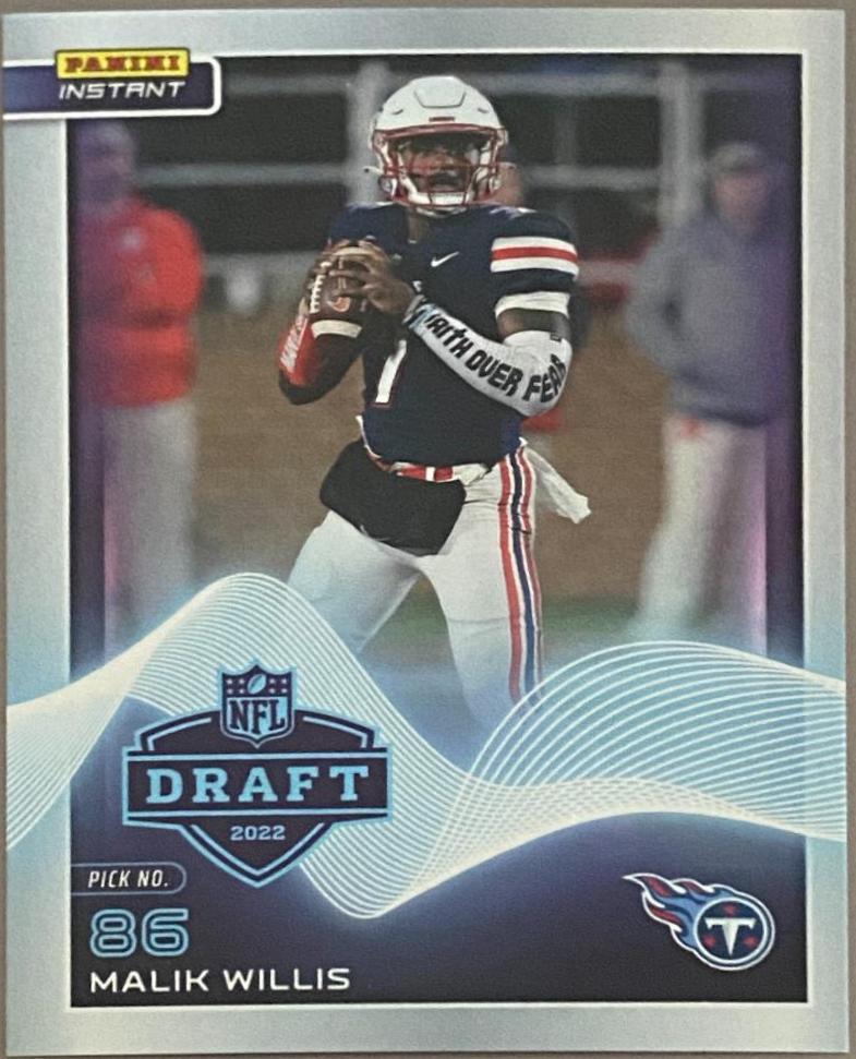 Malik Willis #25 | #25 Football Cards 2022 Panini Instant Draft Night