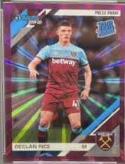 Declan Rice [Donruss Premier League Press Proof Purple Laser] #179 Soccer Cards 2019 Panini Chronicles