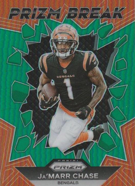 Ja'Marr Chase [Prizms Green] #PB-10 Football Cards 2023 Panini Prizm Break