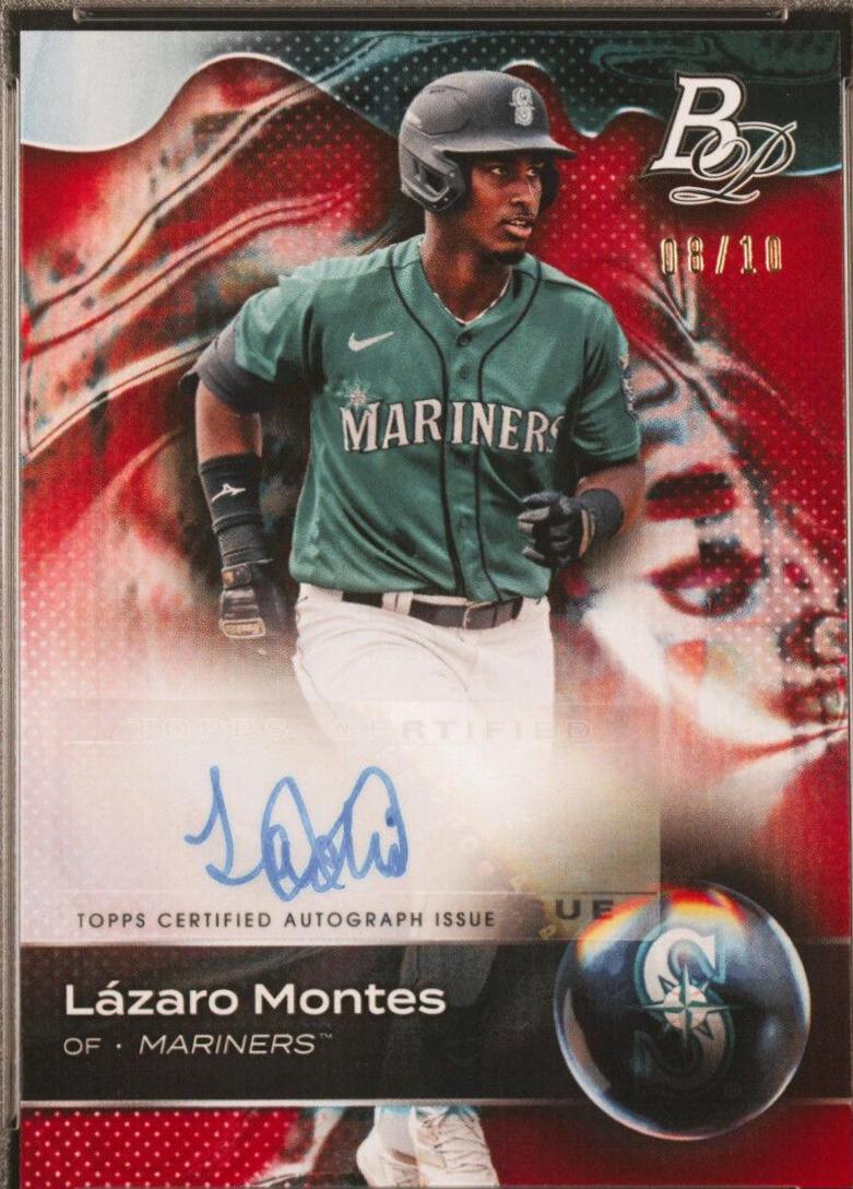 Lazaro Montes [Autograph Red] #TOP-42 Baseball Cards 2023 Bowman Platinum Top Prospects