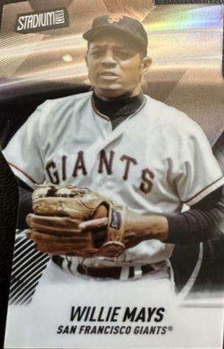 Willie Mays [Black] #T-4 Baseball Cards 2022 Stadium Club Triumvirates