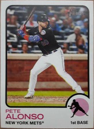 Pete Alonso [Throwback Uniform] #54 Baseball Cards 2022 Topps Heritage