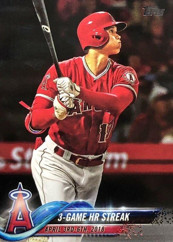 2018 Topps Update Shohei Ohtani 3 Game sale HR Streak Rookie Card #US189 PSA 9 Mint