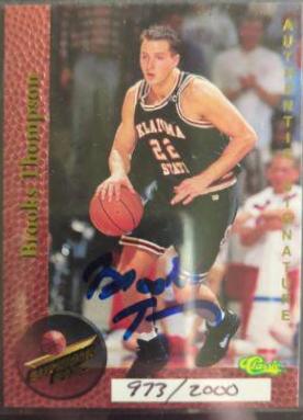 Brooks Thompson Basketball Cards 1995 Classic Superior Pix Autographs