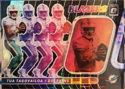 Tua Tagovailoa [Black Pandora] #B-10 Football Cards 2022 Panini Donruss Optic Blazers