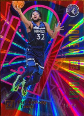 Karl-Anthony Towns [Red Laser] #6 Basketball Cards 2020 Donruss Power in the Paint