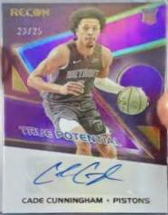 2021-22 Panini Obsidian Cade Cunningham Tunnel Vision selling Purple Etch #45/75