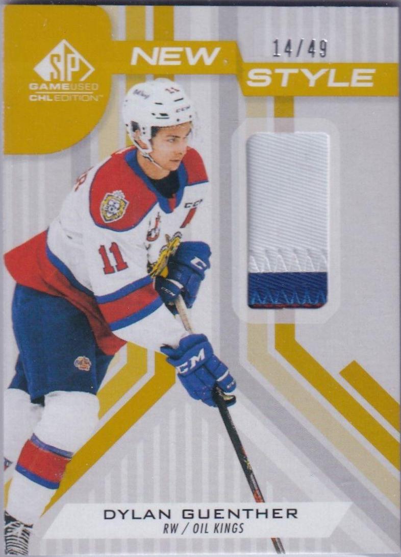 Dylan Guenther [Gold Patch] #NS-DG Hockey Cards 2021 SP Game Used CHL New Style