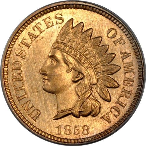 1858 [PROOF] Coins Indian Head Penny