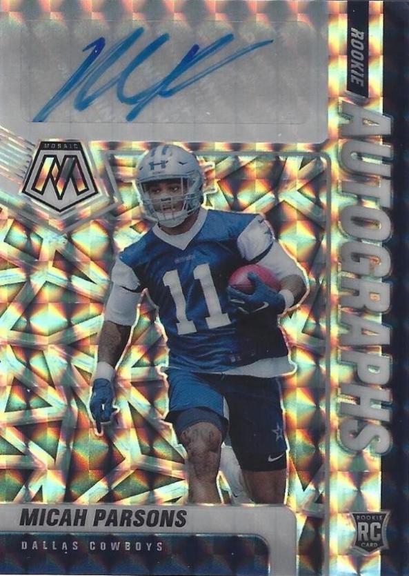 Micah Parsons 2021 PANINI MOSAIC SILVER PRIZM COWBOYS AUTO CARD hot SP RC