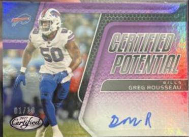 Greg Rousseau [Purple] #CPS-GR Football Cards 2022 Panini Certified Potential Signatures