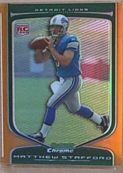 Matthew Stafford [Orange Refractor] #111 Football Cards 2009 Bowman Chrome