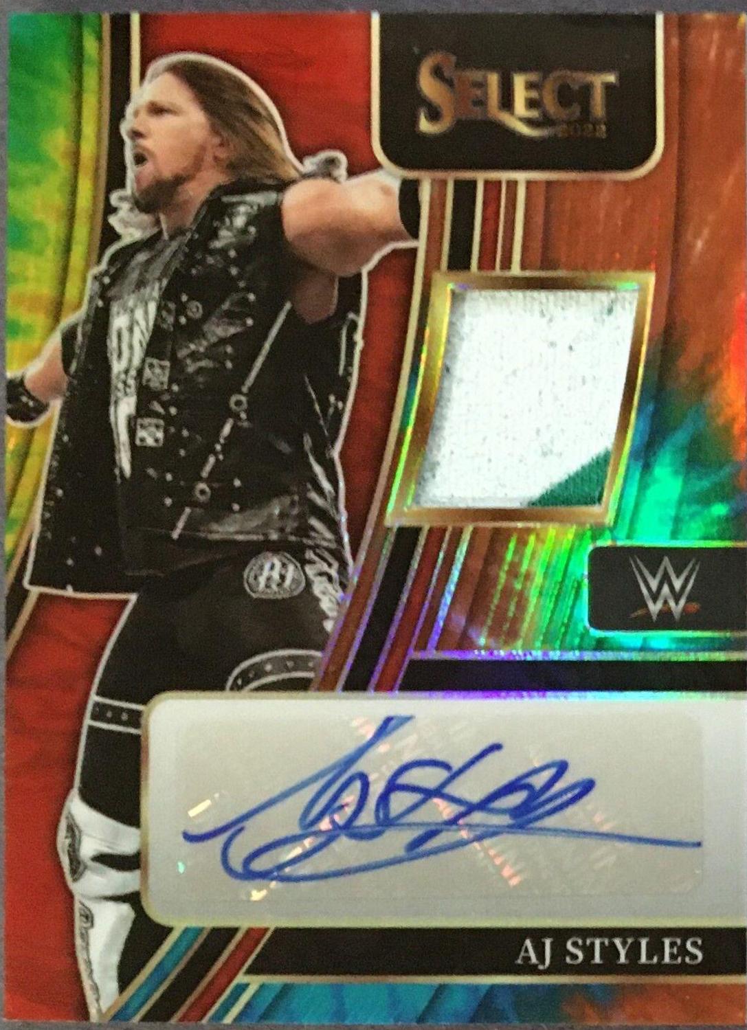 AJ Styles [Tie Dye Prizm] #AM-AJS Wrestling Cards 2022 Panini Select WWE Autograph Memorabilia